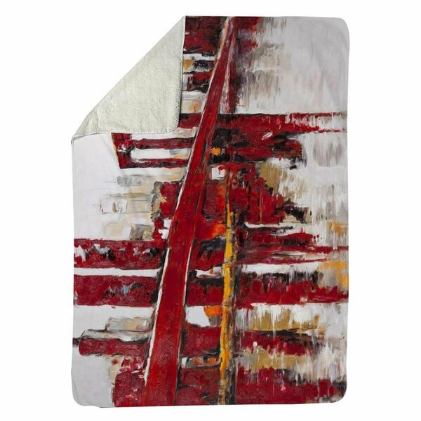 Begin Home Decor 60 x 80 in. Abstract & Industrial Red Bridge-Sherpa Fleece Blanket 5545-6080-CI194